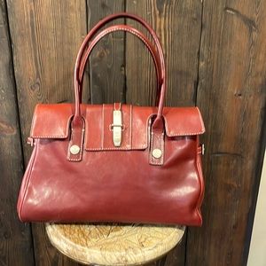 Michael Kors Dark Red Leather Tote